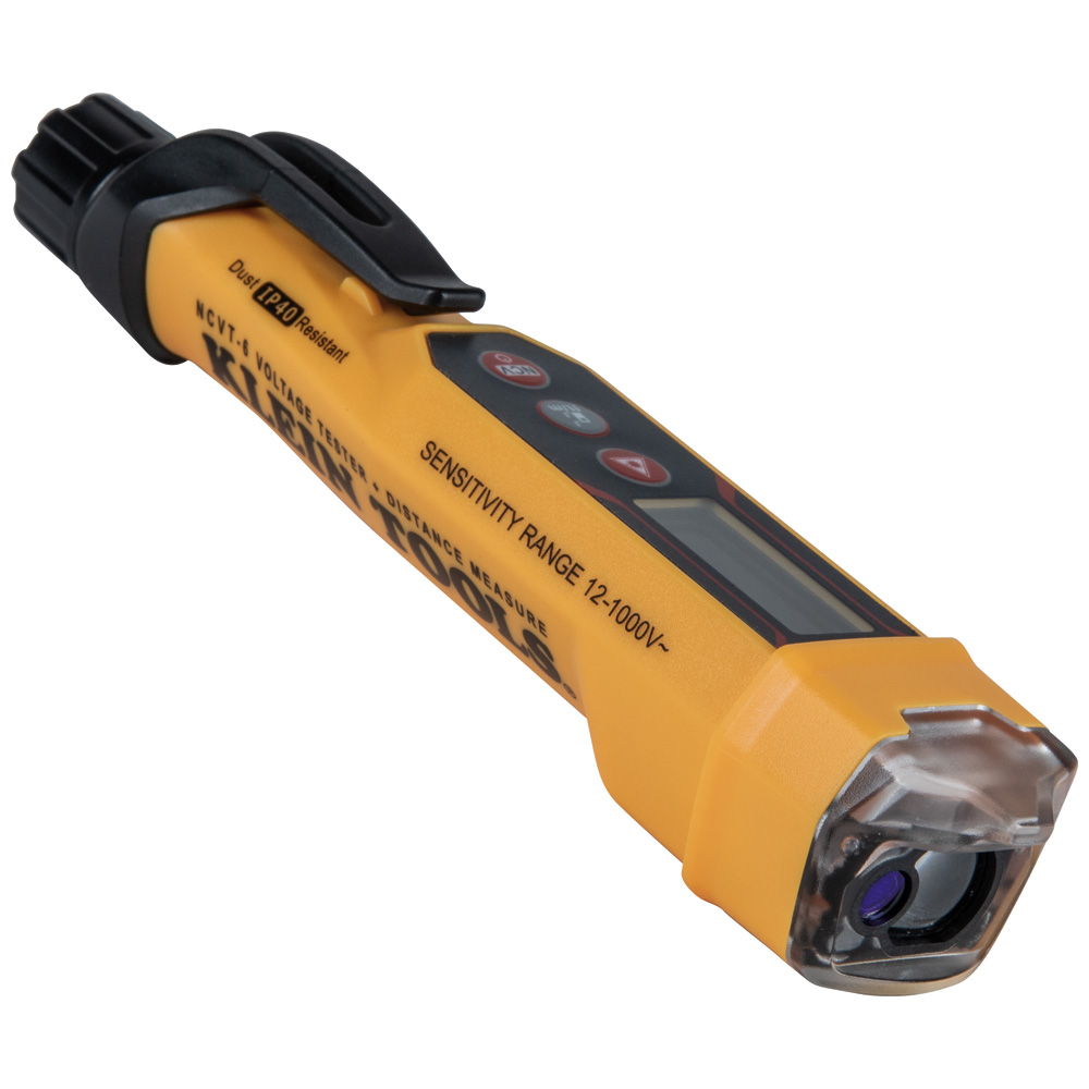 Non-Contact Voltage Tester Pen, 12-1000 V AC, with Laser Distance Meter