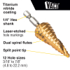 25962 12-Step Drill Bit, Double-Fluted, 4.8 to 22.2 mm Image 1