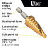 25963 9-Step Drill Bit, Double-Fluted, 6.4 to 19.1 mm Image 1
