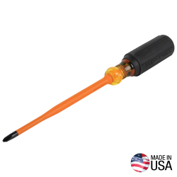 6936INS Slim-Tip 1000V Insulated Screwdriver, #2 Phillips, 6-Inch Round Shank Image 