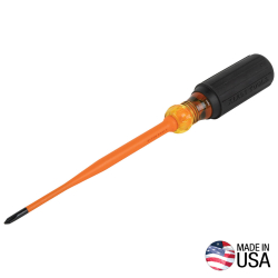 6956INS Slim-Tip 1000V Insulated Screwdriver, #1 Phillips, 6-Inch Round Shank Image 